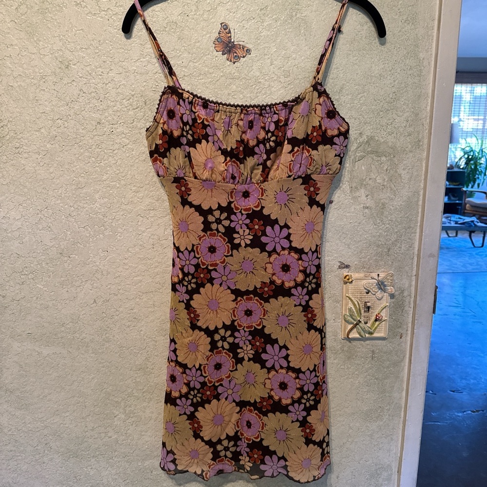 Princess Polly Brown and Purple Floral Dress